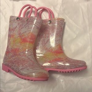 Colorful Glitter Rain Boots girl